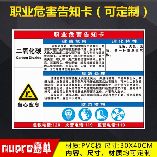 二氧化碳职业病危害告知卡油漆打磨电焊烟尘苯焊接乙醇盐酸电焊弧光