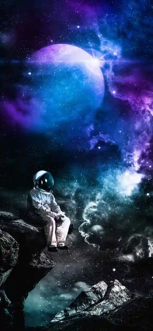 抖音最火太空人无聊坐着壁纸