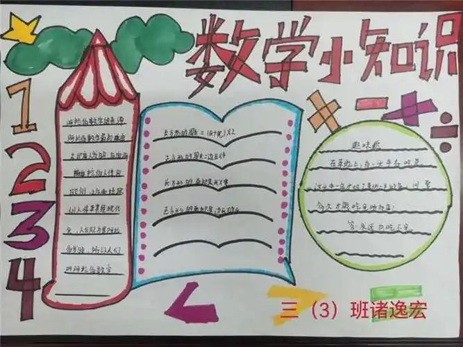 三年级数学小报漂亮