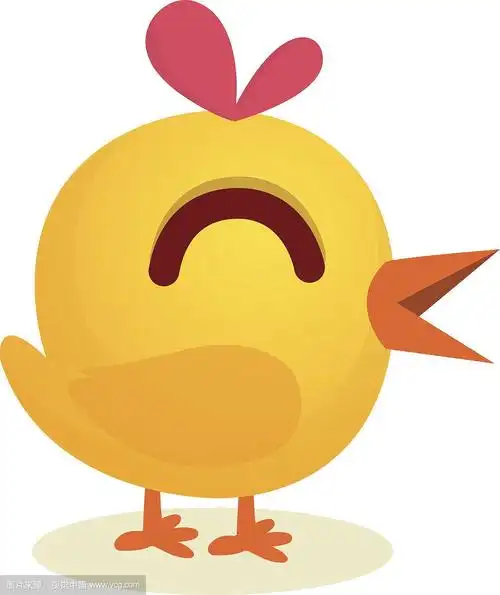 可爱的卡通黄色小鸡.一个可爱的鸡的矢量插图