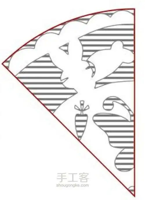 剪纸团花图案 两款团花剪纸图解教程 第4步