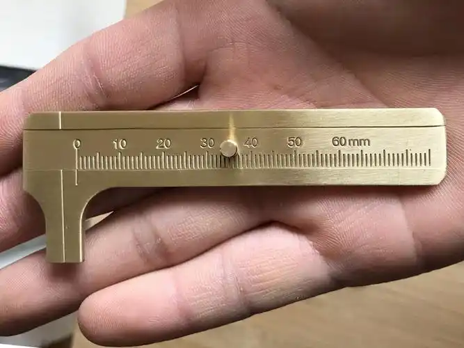 黄铜卡尺便携式游标尺文玩测量尺子纯铜游标卡尺8cm游标卡尺