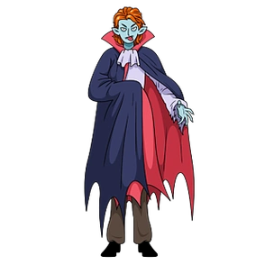 蓝色披风的卡通动漫人物