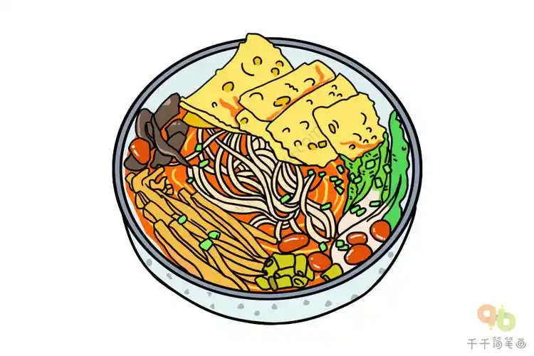 柳州美食 螺蛳粉简笔画