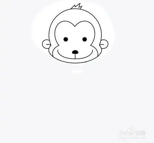 简笔画猴头的画法步骤十二生肖猴子卡通可爱简笔画小猴子头像简笔画