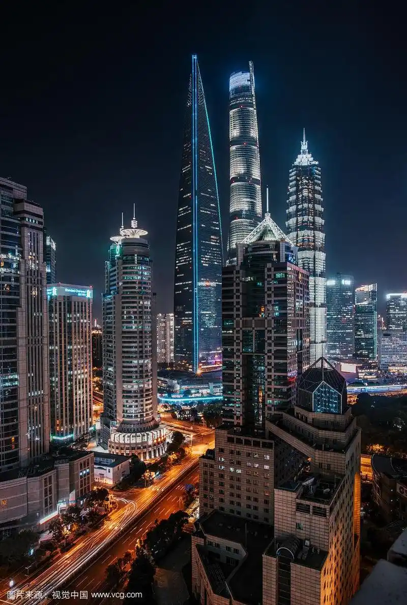 上海陆家嘴天际线金融cbd建筑城市风光