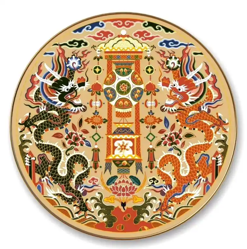 一组中国古代龙图腾纹饰欣赏,展现了形态各异的龙图案.