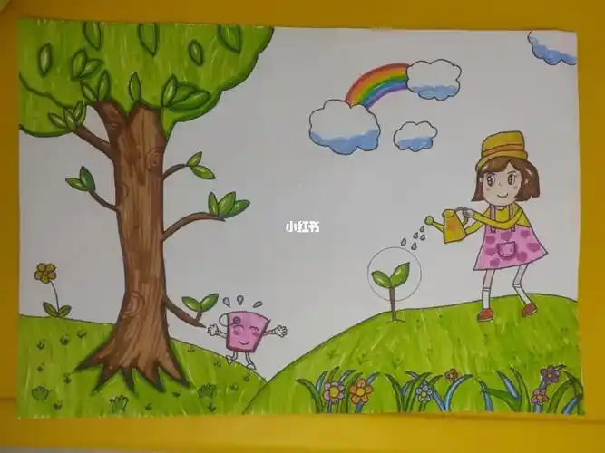 爱护花草绘画  #爱护环境