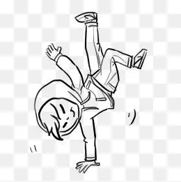 小朋友跳街舞的简笔画