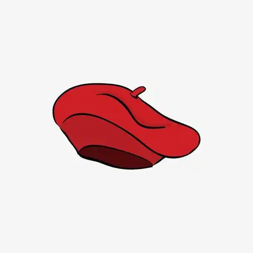 矢量红色贝雷帽素材