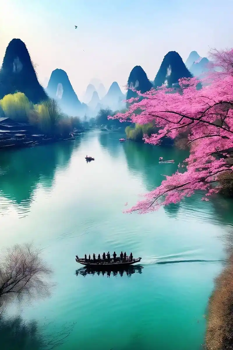 桂林山水美,一半是山美,一半是水美!#桂林山水甲天下 #桂林 - 抖音