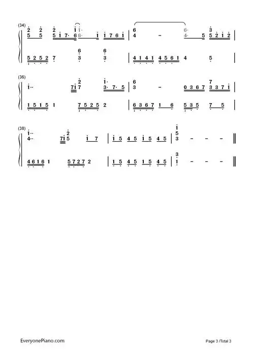 十年双手简谱预览3