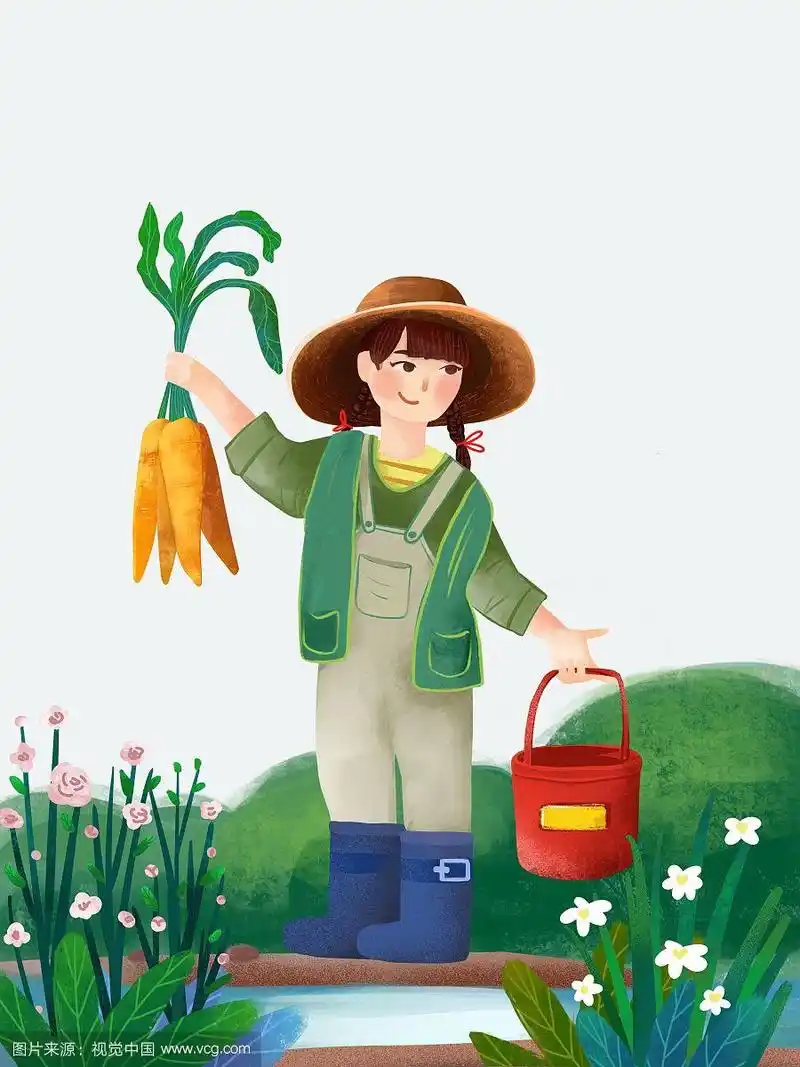 田园劳作的女孩