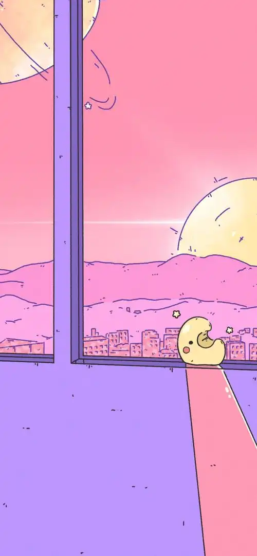粉紫色梦幻壁纸 图源画师cuna 插画壁纸超仙壁纸少女心壁纸手绘