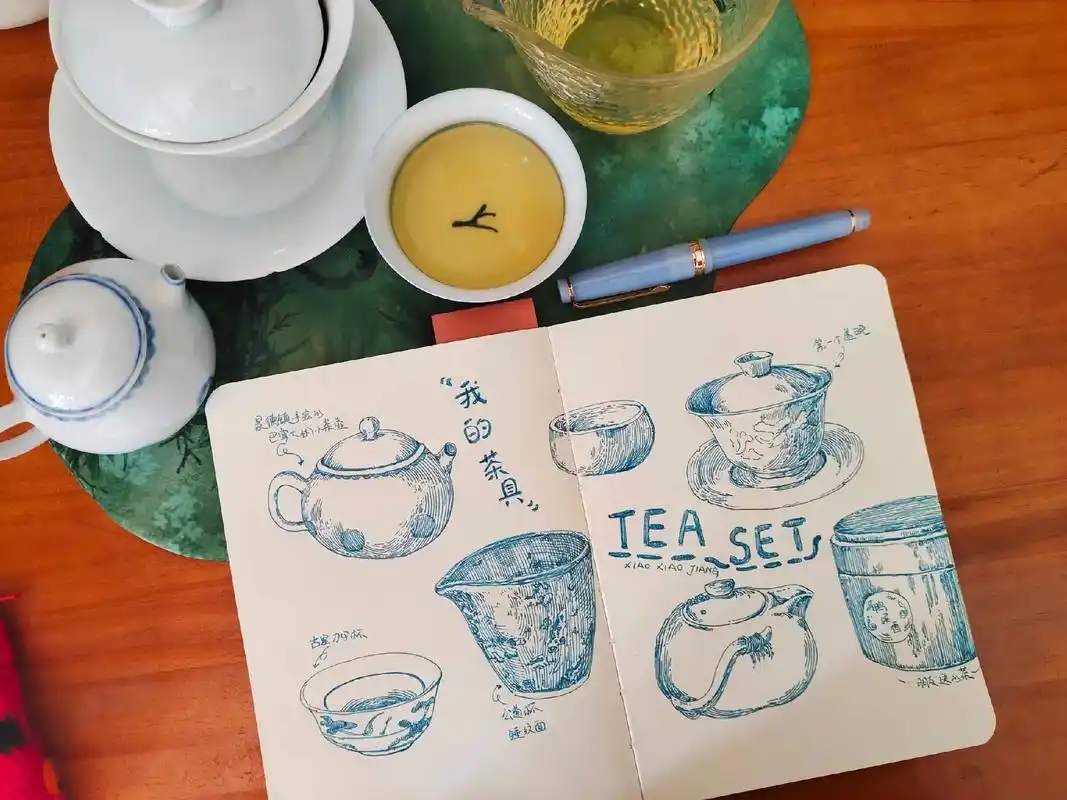 我的茶具.#画画 #一起学画画 #钢笔速写 #每日一画 #日 - 抖音