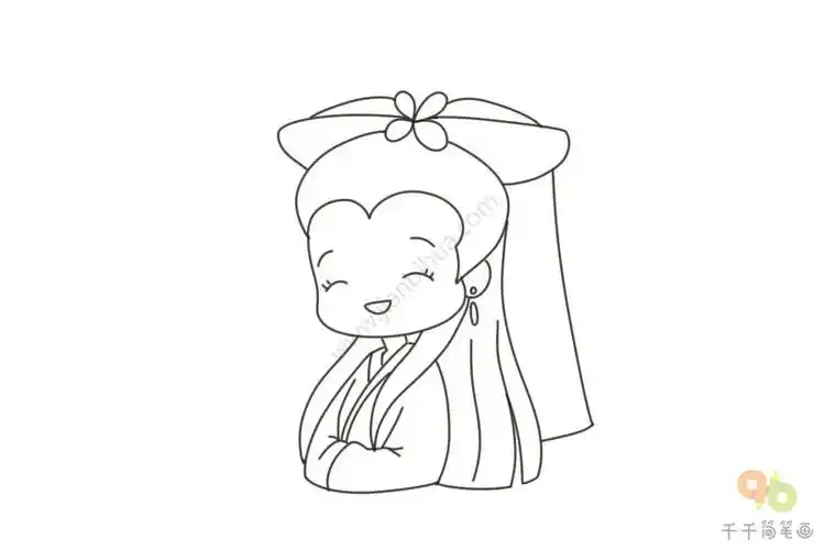 白素贞简笔画步骤图