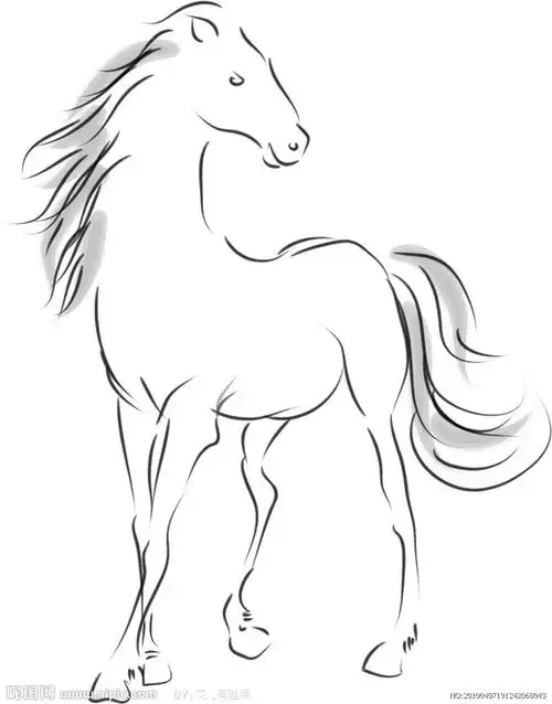 简笔画图片 马