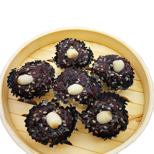 虎钢馋黑糯糕广式莲子黑米糕糯米饭粗粮传统糕点早餐点心12粒x3袋1080