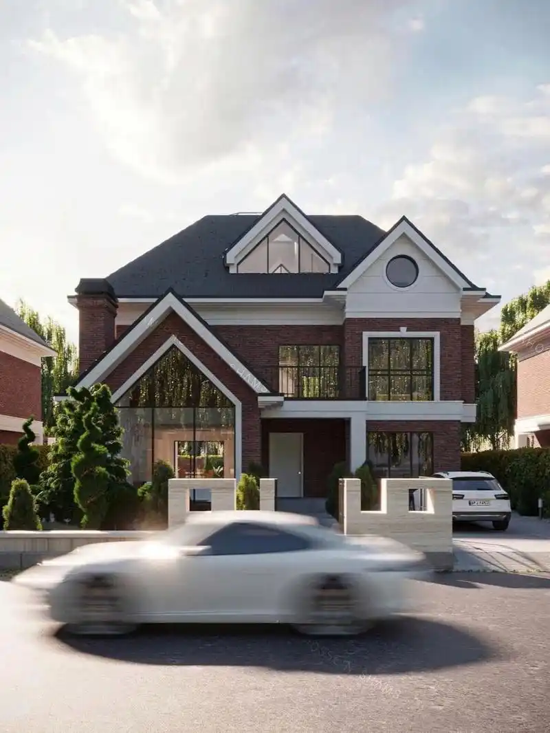 93此生一宅设计·绝美红砖坡屋顶乡村别墅 7815-如需建房设计`