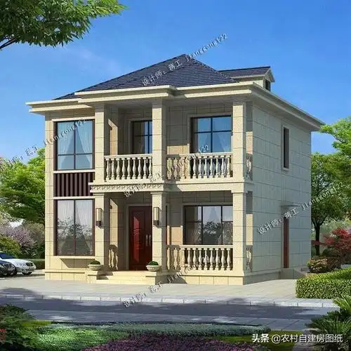 简单大气实用的一款二层小别墅,占地100平方米,针对农村生活习惯设计