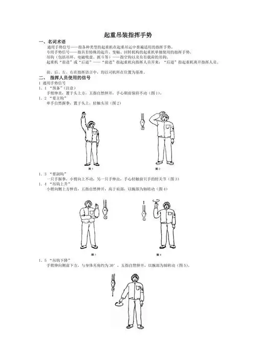 起重吊装指挥手势
