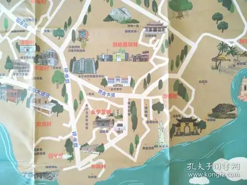 石狮市永宁古卫城手绘地图永宁地图永宁镇地图石狮地图