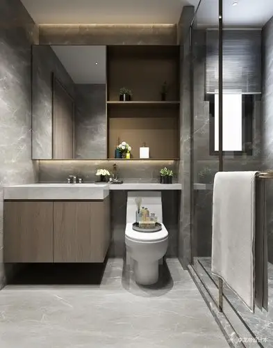 新疆乌鲁木齐装修设计现代简约轻奢样板间卫生间现代简约卫生间设计