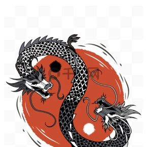 神话 中华图腾 神兽大龙ai设计元素中国龙图腾双龙戏珠矢量素材双龙戏