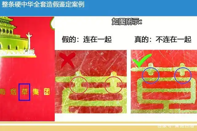 整条硬中华如何鉴别,假烟鉴定案例,真假对比