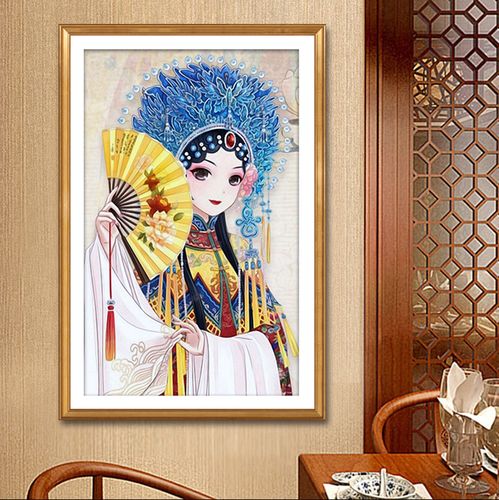 十字绣2023新款动漫人物唯美卡通动漫5d钻石画满钻京剧古风美女