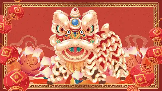 中国风新年舞狮插画.jpg