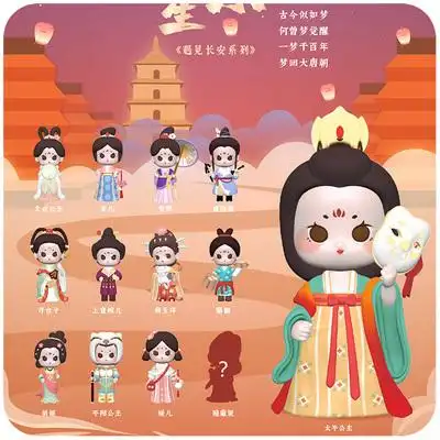 六一礼物遇见长安系列惊喜中国古风盲盒可爱潮手办公仔幸运盒