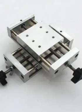 精密微调十字手摇滑台手动平移台台钻丝杆滑台xy直线模组十字滑台