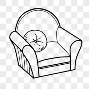 沙发简笔画线稿图片