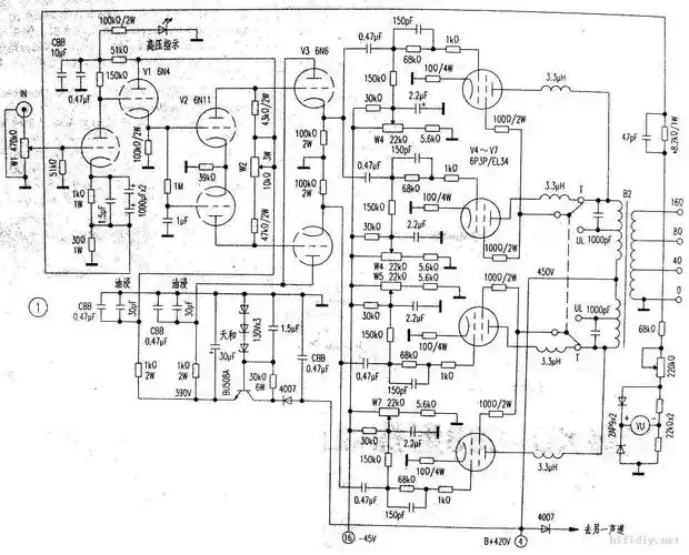 转贴发烧力作6p3pel34并联推挽胆机