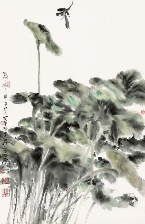 0041小荷才露尖尖角立轴纸本