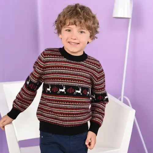 儿童羊绒衫男童毛衣新款圆领秋冬洋气宝宝山羊绒毛衣