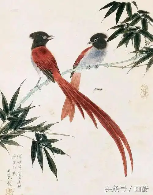 他17岁考入北京美术学院,师承张大千,笔下花鸟画绝美工笔