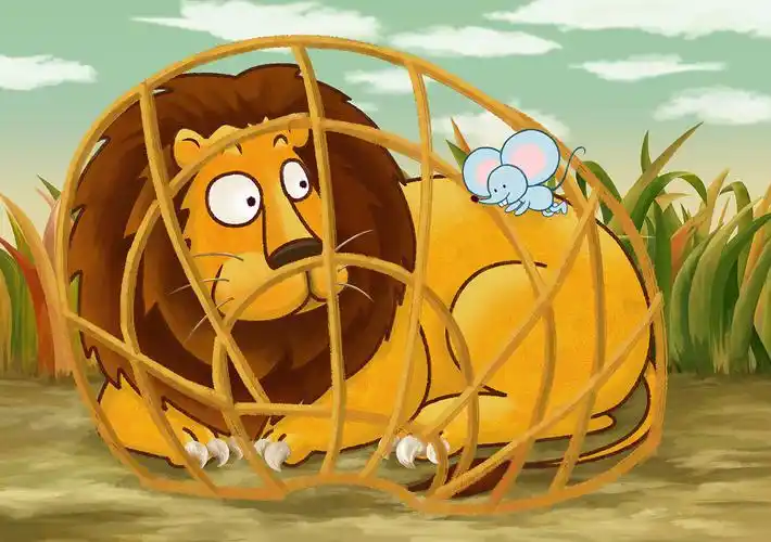 睡前讲故事系列-狮子与老鼠|插画|绘本|水木苍凉 - 原创作品 - 站酷