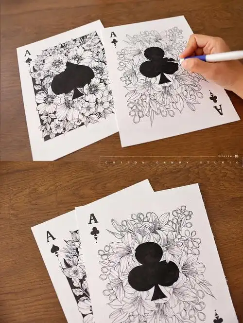 徒手画一副扑克牌100张速写练习第2728张