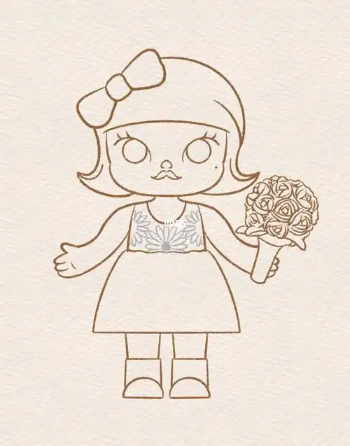 molly娃娃简笔画步骤