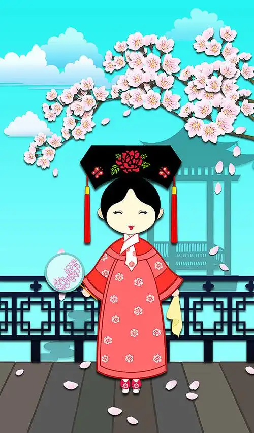 色彩搭配与人物形成完美的对比,使满族的服饰特色描绘的更加600_1025