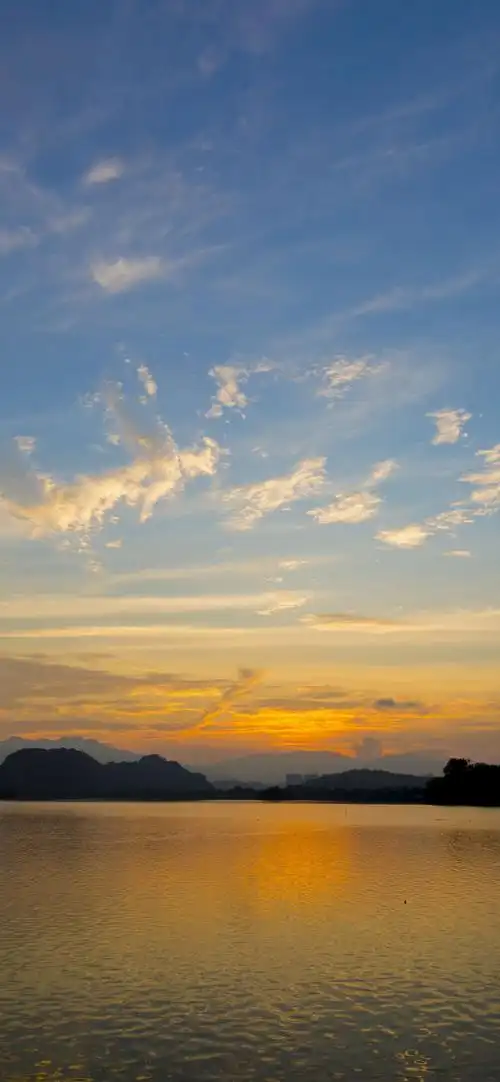 湖泊,天空,云,黄昏 1242x2688 iphone 11 pro/xs max 壁纸,图片,背景