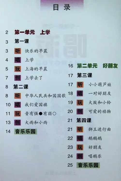 小学唱游课本一年级第一学期上册教材教科书上海小学教材