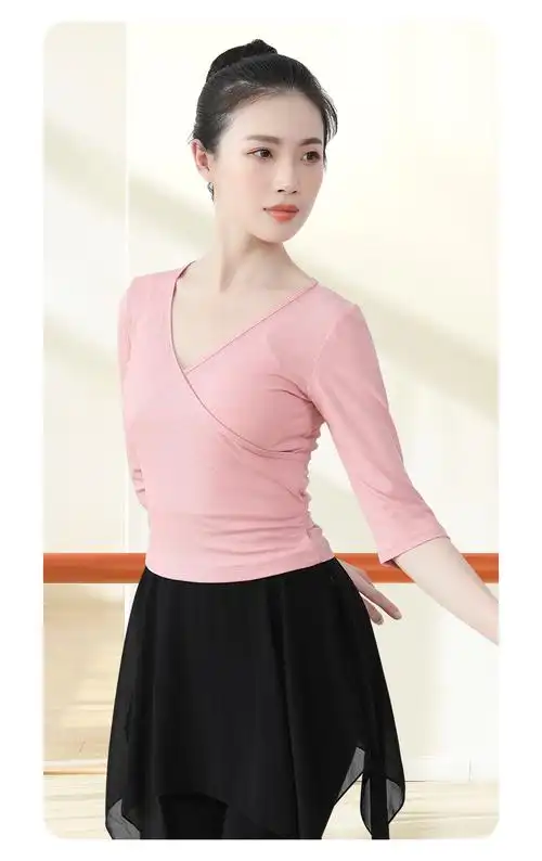 春夏舞蹈服女练功服上衣现代舞芭蕾形体训练服装练功拉丁舞舞蹈裤林朝