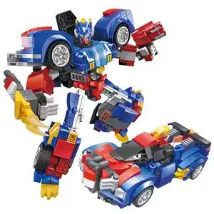 兼容乐高迷你特工队积木男孩仔变形金刚机器人重型机甲益智玩具