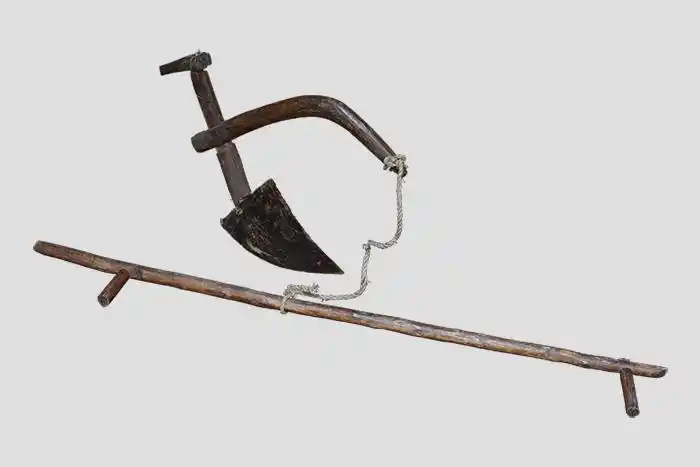 藏品传统农具耕地整地工具公婆犁