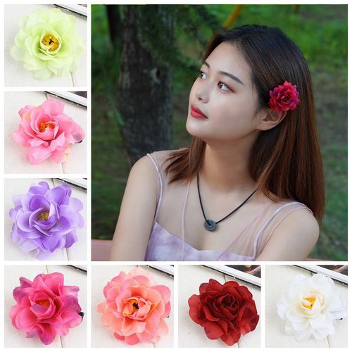 5cm莲花发夹头饰小清新花朵海边沙滩渡假饰品头花发饰花边夹