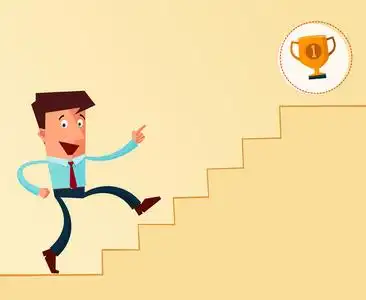 勇敢突破成功的阶梯照片