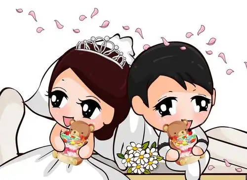 婚纱q版可爱人物